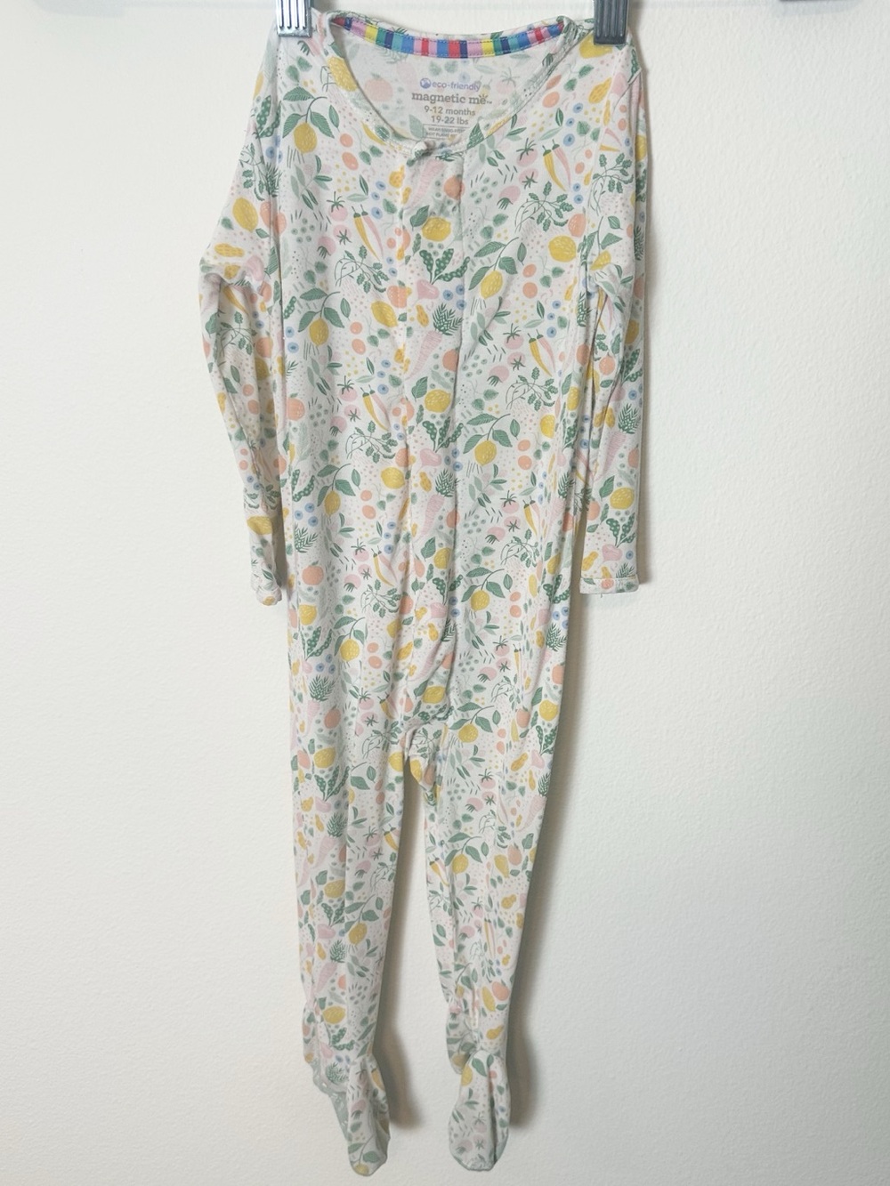 Magnetic Me Footie Onesie Fruit and Veggie Print 9-12 Months